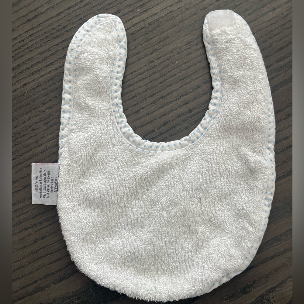 3Marthas Seersucker Bunny Baby Bib - Picture 2 of 4